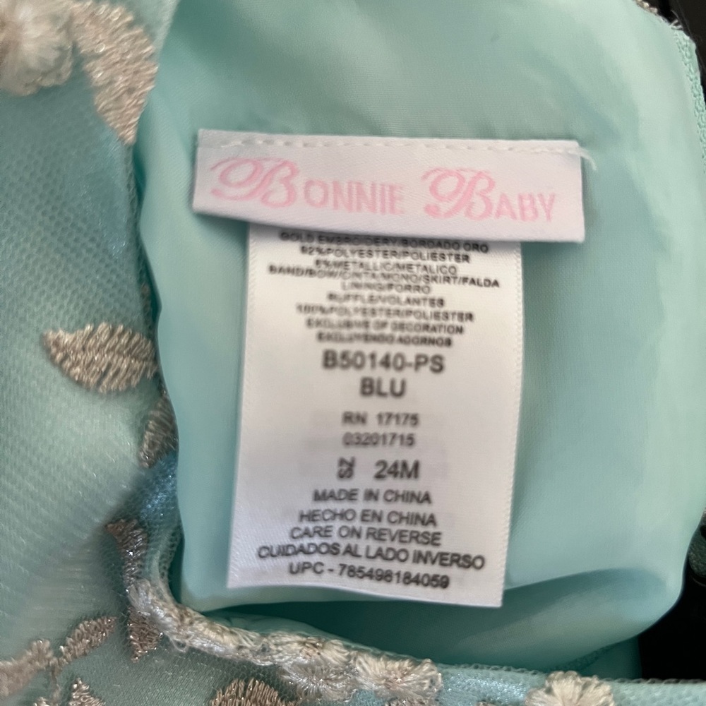 Bonnie Baby girls lace bodice, full mesh skirt formal, party dress size 24 month - Picture 6 of 6